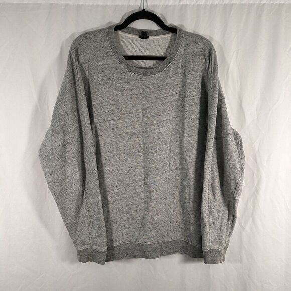 J. Crew Sweater Men's Medium Grey Crew Neck Long Sleeve Cotton Blend Pullover - Picture 1 of 10